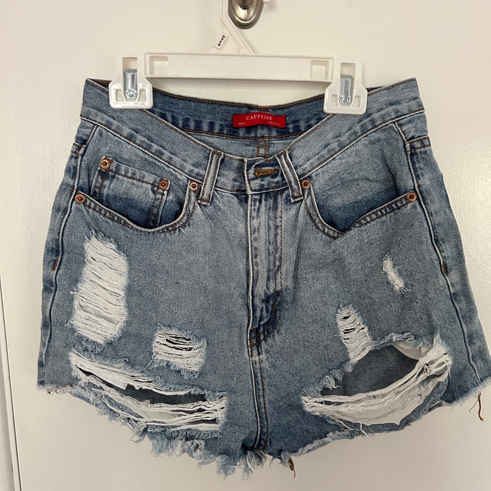 Caffeine distressed Jean shorts 1in inseam